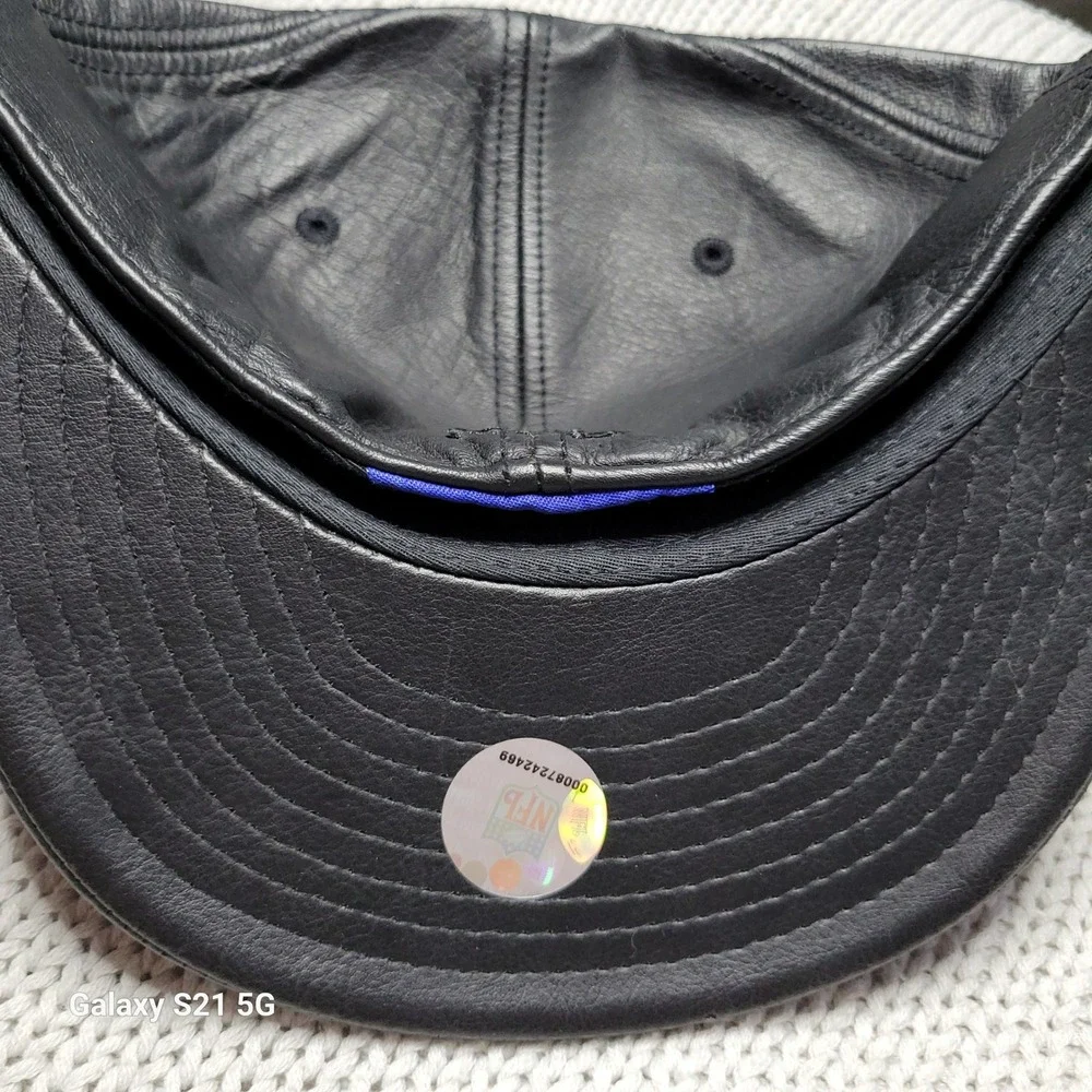 New Vintage Reebok NFL Washington Redskins Black Leather Fitted Hat Size XL